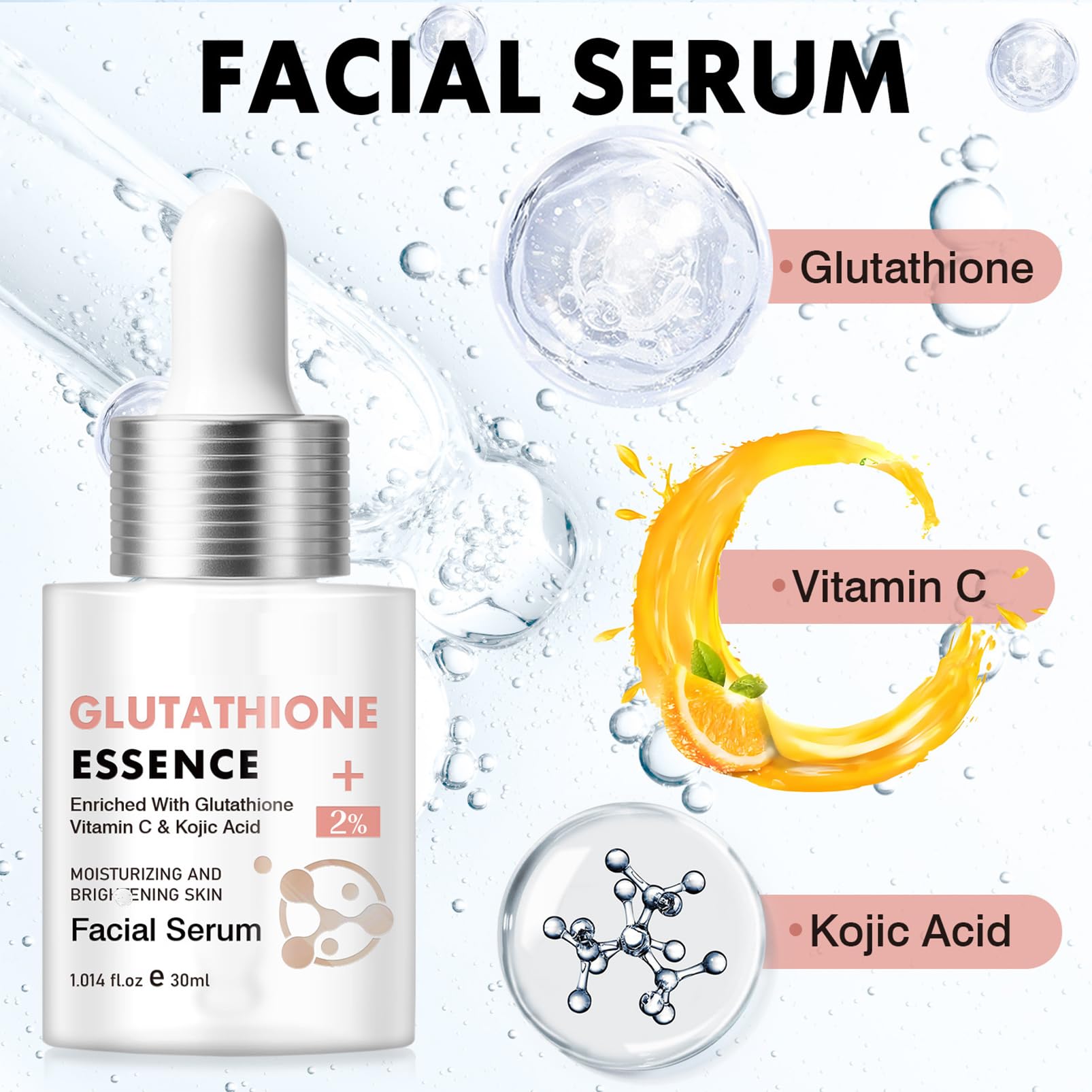 Glutathione Serum Against Pigment Spots, Age Spots, Dark Spot Correcting Glow Serum, Anti-Ageing Face Serum for Reduces Dark Spots and Moisture - with Kojic Acid, Vitamin C : Amazon.ie: Beauty Glutathione Serum Against Pigment Spots, Age Spots, Dark Spot Correcting Glow Serum, Anti-Ageing Face Serum for Reduces Dark Spots and Moisture - with Kojic Acid, Vitamin C : Amazon.ie: Beauty