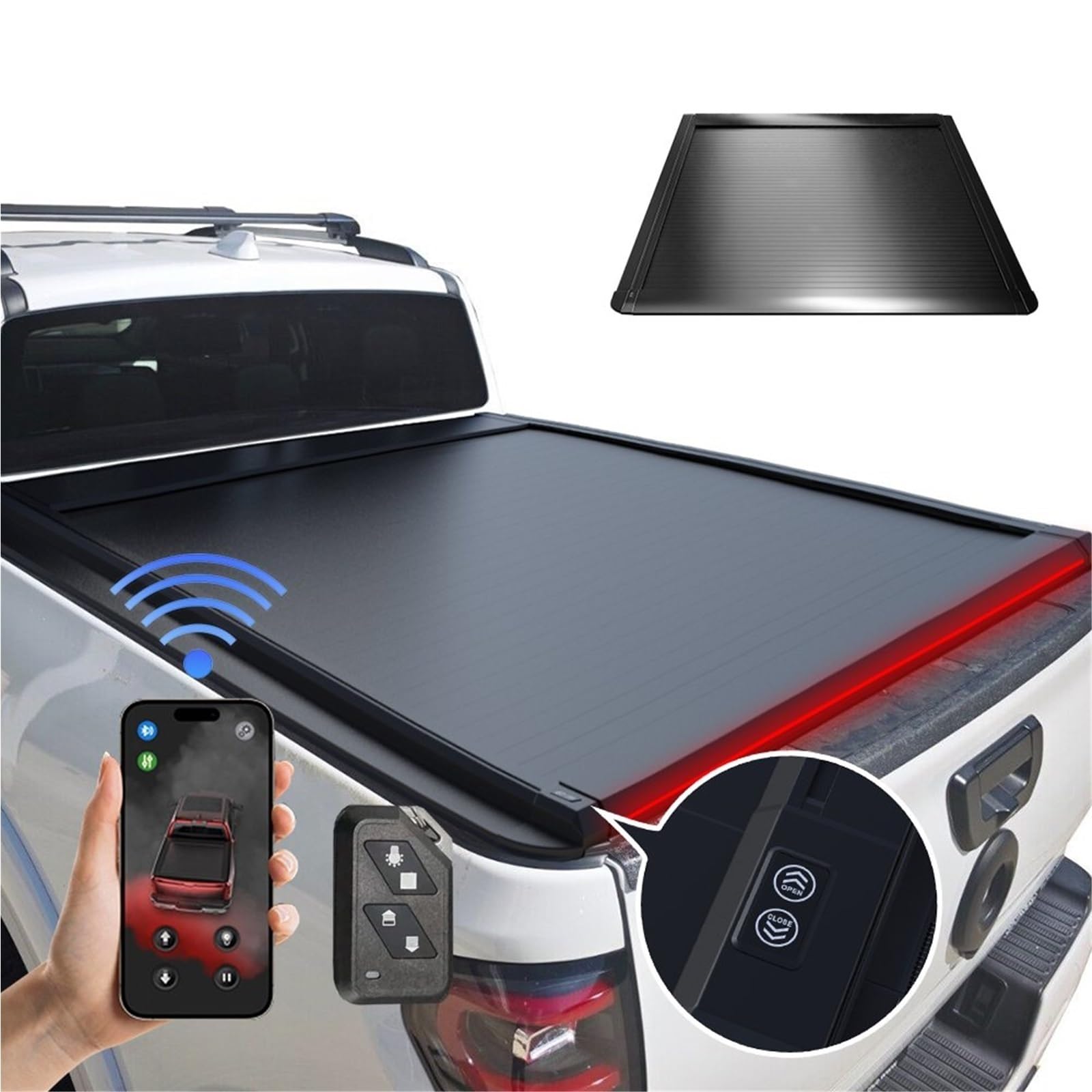 Für GWM Für Cannon Pickup Truck Electric Power Retractable Aluminium Echtbett Laderaumabdeckung Rollladen Gepäckraumabdeckung