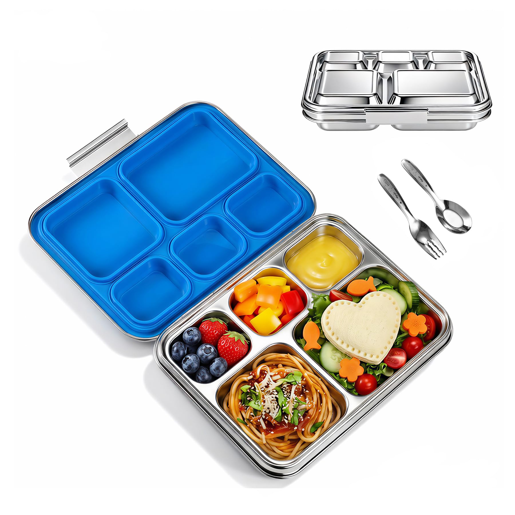 WoniuSnail 5-Compartment Stainless Steel Bento Box