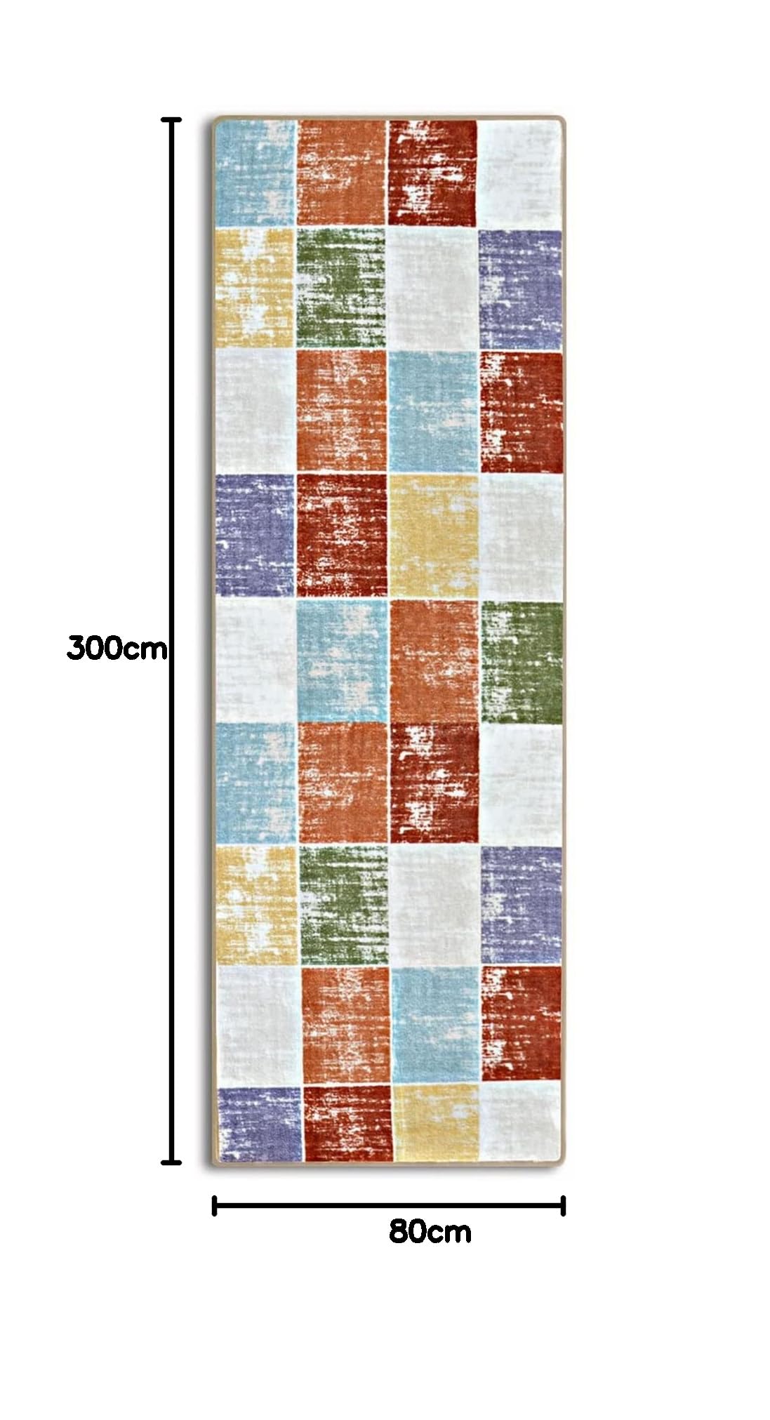 Tapis de sol sur mesure Capera | Tapis de salon moderne pour couloir, cuisine, chambre à coucher | vendu au mètre | Plusieurs tailles | antidérapant, robuste et facile d'entretien (80 x 300 cm)