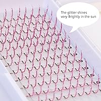 Vista 2 de Extensiones de pestañas postizas con purpurina, pestañas postizas para extensiones de pestañas, rizo D, pestañas para cosplay, pestañas