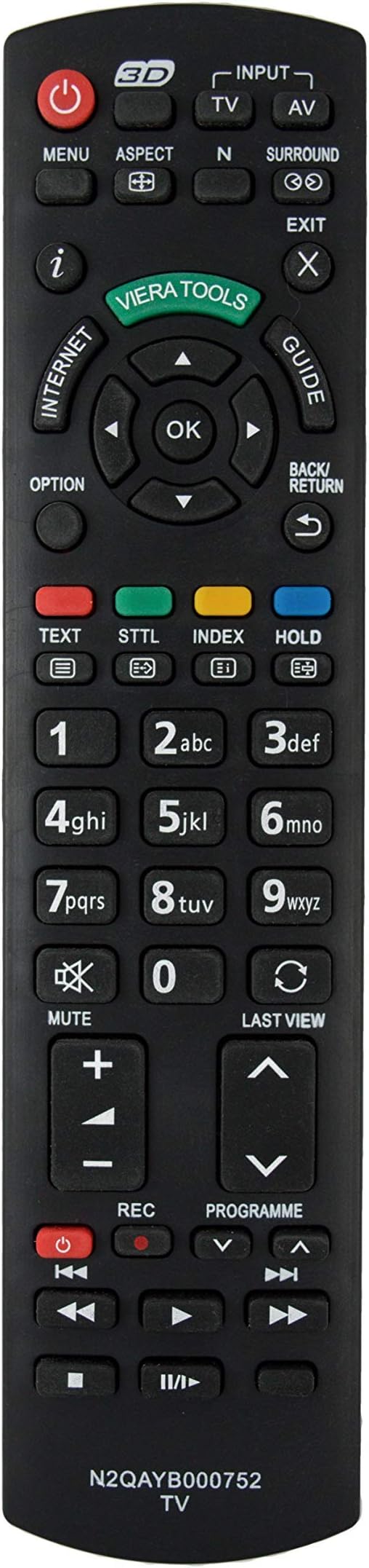 Universal Replacement Remote Control for Panasonic TV - N2QAYB000752