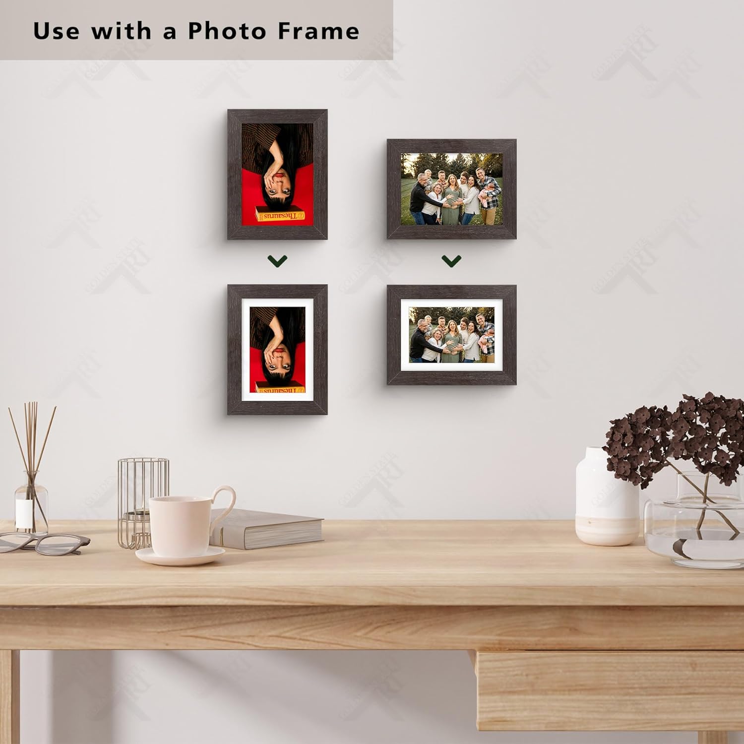 Golden State Art, Pack of 50 White Pre-Cut 5x7 Picture Mat for 4x6 Photo with White Core Bevel Cut Mattes Sets. Includes 50 High Premier Acid Free Bevel Cut Matts & 50 Backing Board & 50 Clear Bags