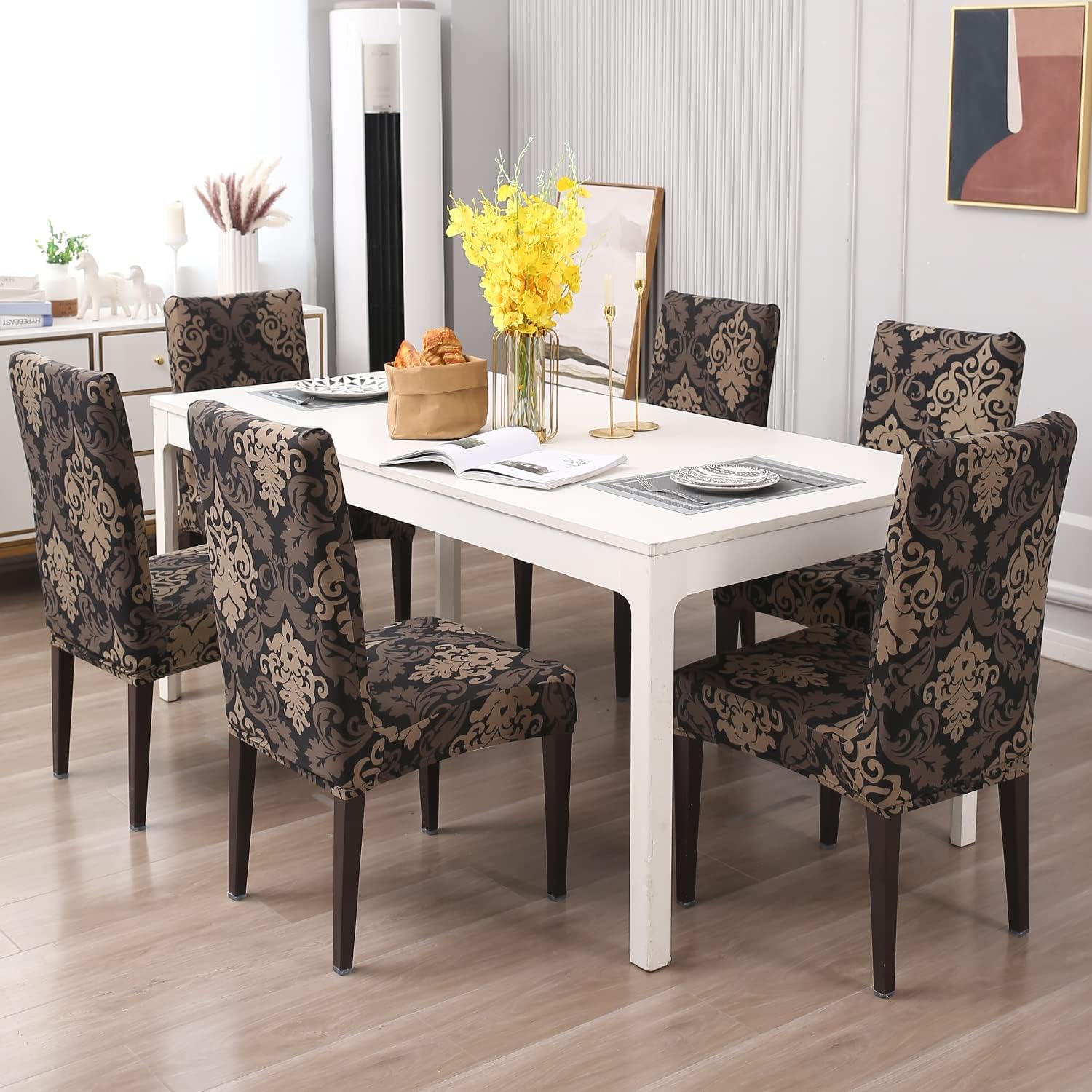 Gold Stretch Chair Covers - Set of 4 -2