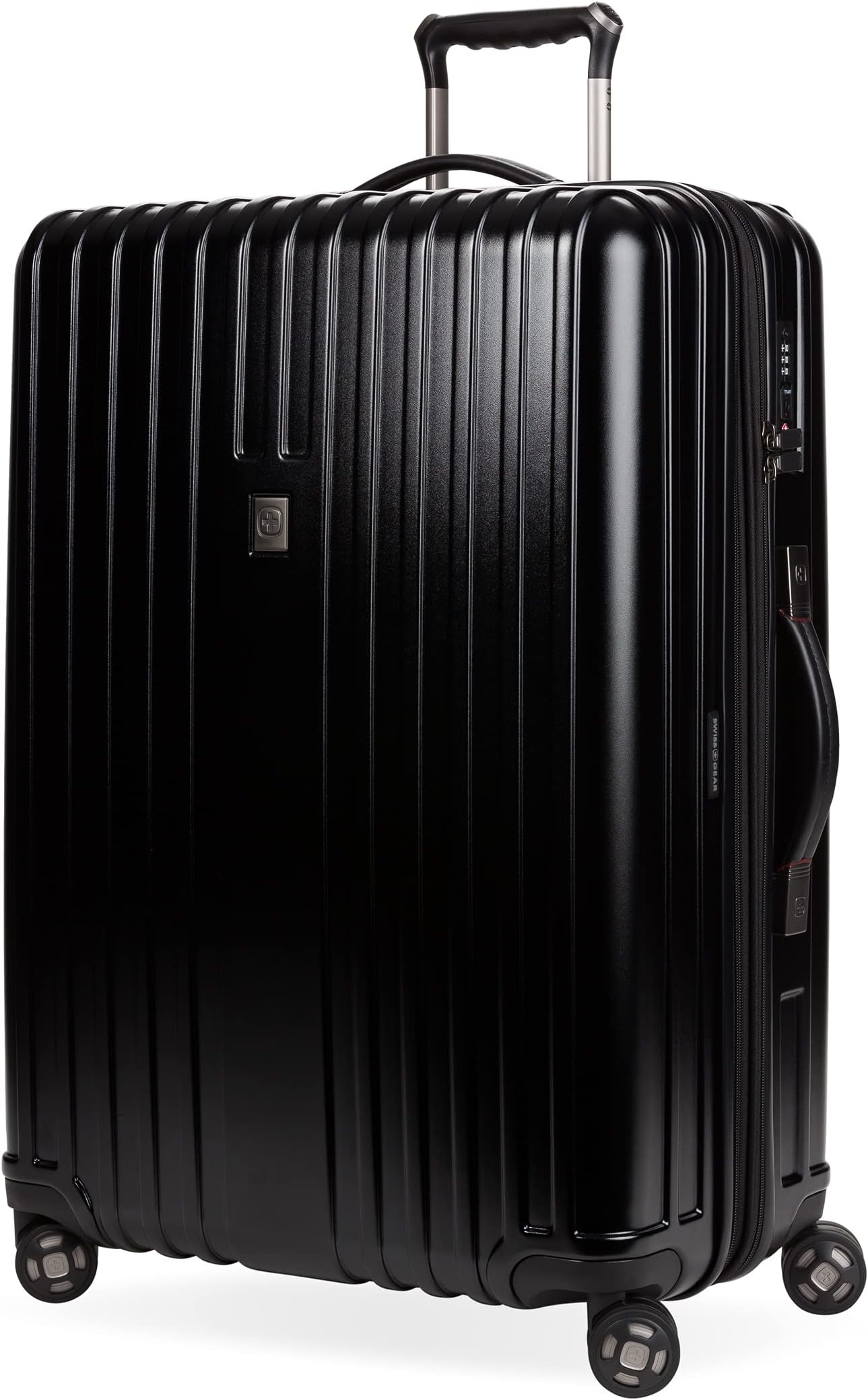 7910 Hardside Expandable Luggage with Spinner Wheels, TSA Lock and USB, Black, Checked-Large 27-Inch