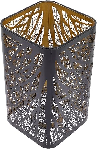 Miniatura 3 de Sombras de lámpara de sombra de árbol, pantalla de lámpara E27 ahuecada de metal, pantalla cuadrada de iluminación de bosque, cubierta de lámpara de