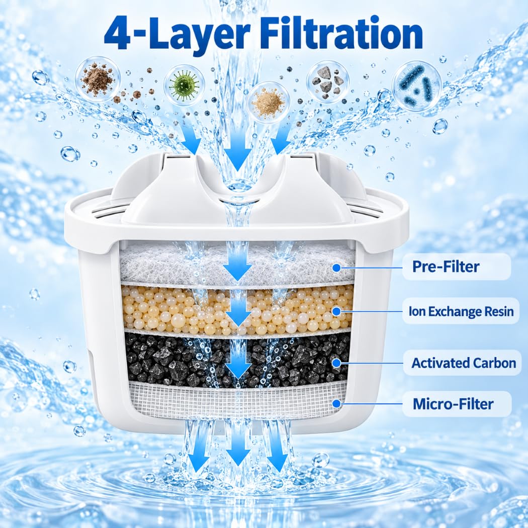 Filtros Jarra de Agua para BWT AQUAlizer Home, Pack 6 Recambios
