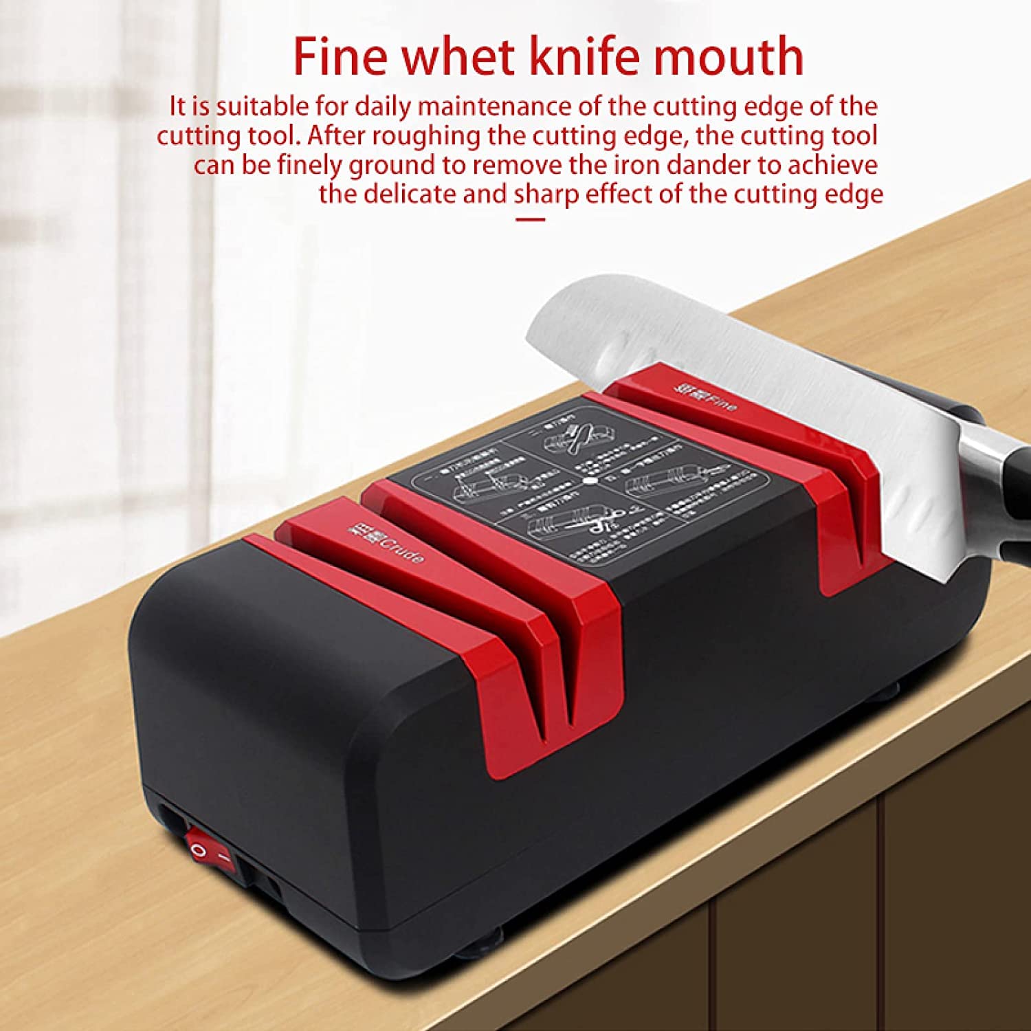 Afilador de Cuchillos eléctricos, molienda Profesional Sacapuntas de Cuchillos Chef Elección Seguro Fácil de Usar 50W Afilador para Todo Tipo de Cuchillas