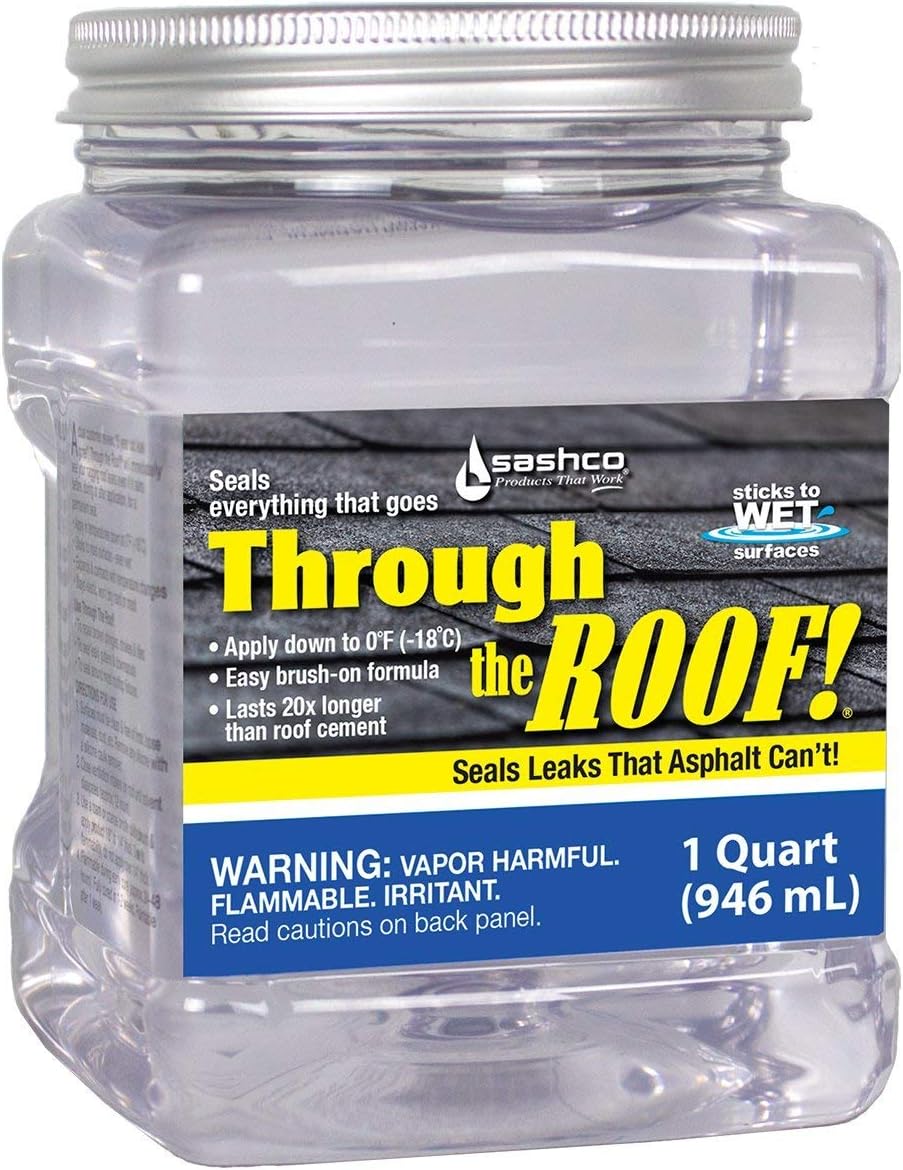 Sashco Through The Roof Sealant, 1 Quart Container, Clear (Pack of 6)