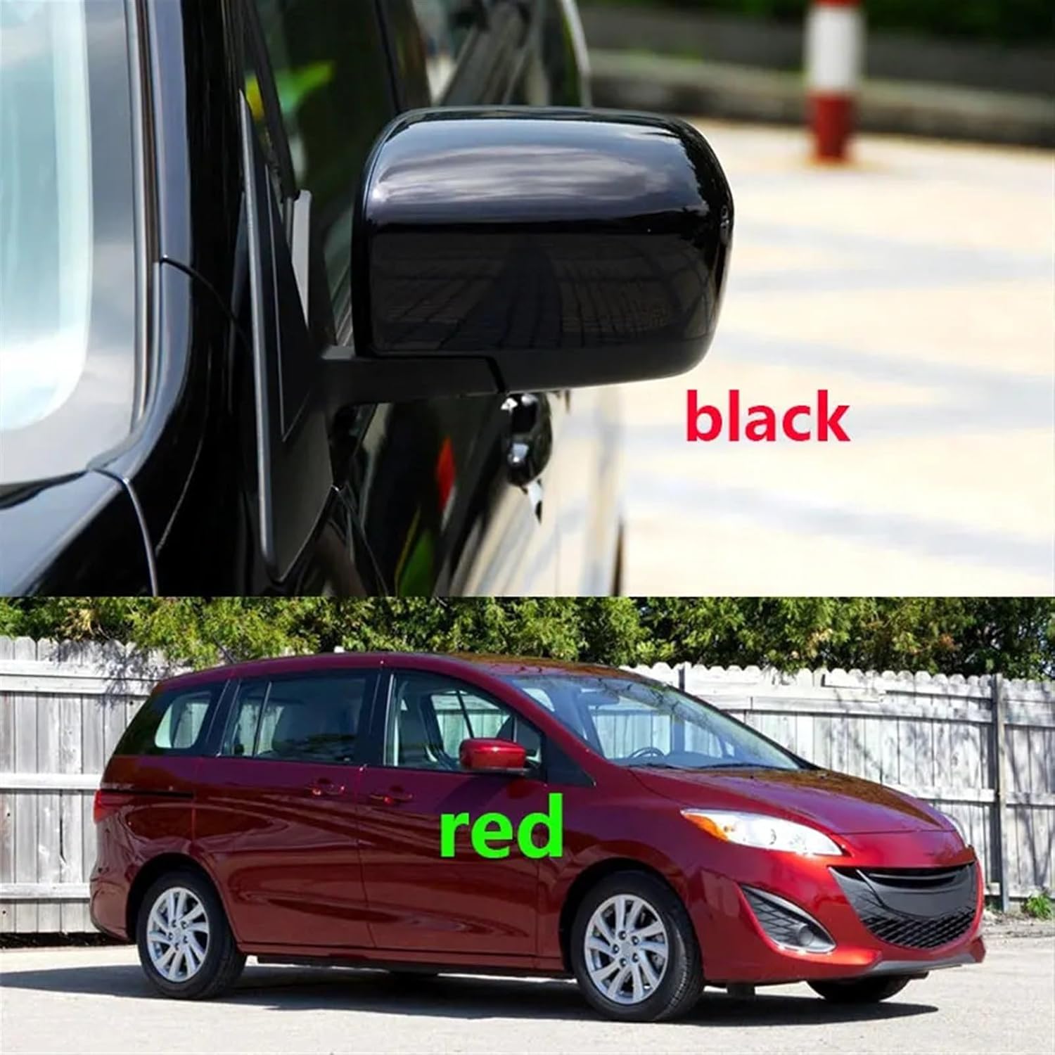 Compatible For Mazda 5 2007-2013 CX-7 2007-2012 CX-9 2006-2009 8 MPV Car Exterior Rearview Wing Door Side Mirror Shell Cap House Cover Lid(Silver left side)