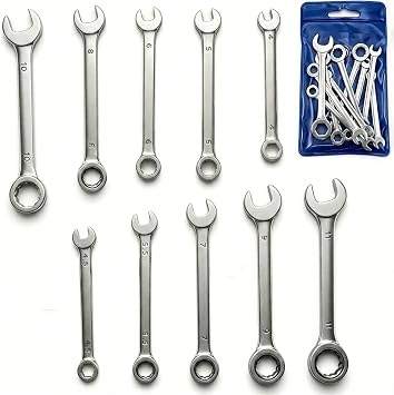 10 PCS Small Spanner Set 4-11mm Metric Mini Combination Wrench Kit Dual End