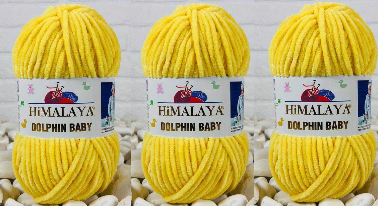 3 Skeins Himalaya Dolphin Baby Yarn 395 Yards 3x100gram Super Bulky Baby Blanket Yarn (80313)