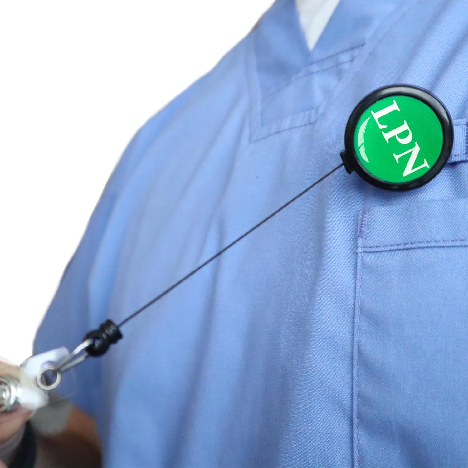 Bulk 25 Pack - Custom Badge Buddy Reels with Alligator Clip - Swivel Retractable Reel Custom Badge Holder & Title Card in One - Hospital Professionals I'd Role Dome Label by Specialist ID