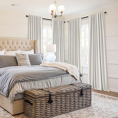 Miniatura 3 de MIULEE Cortinas 100% opacas de 84 pulgadas de largo, juego de 2 paneles para dormitorio, pestaña trasera, sala de estar, oscurecimiento completo,