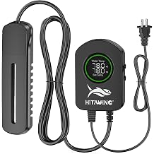 HiTauing Aquarium Heater, 100W/200W/300W/500W Fish Tank Heater with Upgraded LED Large Display, Up/Down Control Buttons and Intelligent Leaving Water Automatic Power-Off for Saltwater and Freshwater