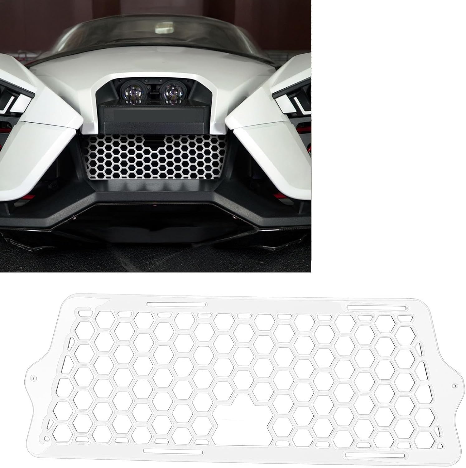 Front Bumper Grille, Replacement for Polaris 2015 2025 Grille Insert for Polaris Improving Appearance for Outdoor (White)