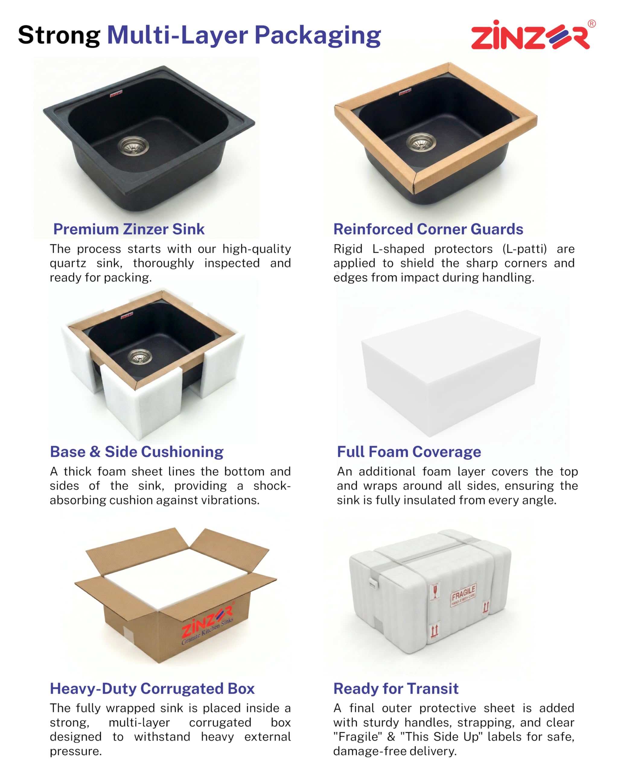 Zinzer Quartz Kitchen Sink - Midnight Black -8 Zinzer Quartz Kitchen Sink - Midnight Black -8