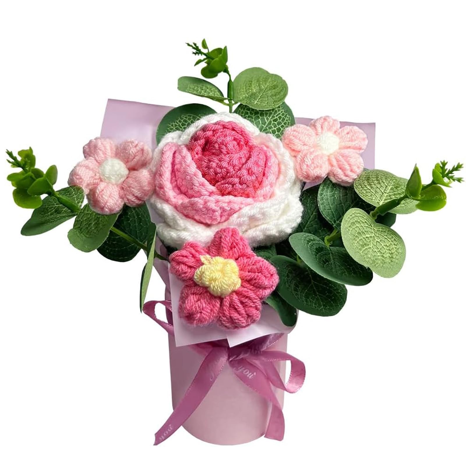 Crochet Flowers, Knitted Flowers, Crochet Flower Bouquet, Handmade Home Decoration Gifts Suitable for Giving to Women, Mothers, Teachers and Lovers