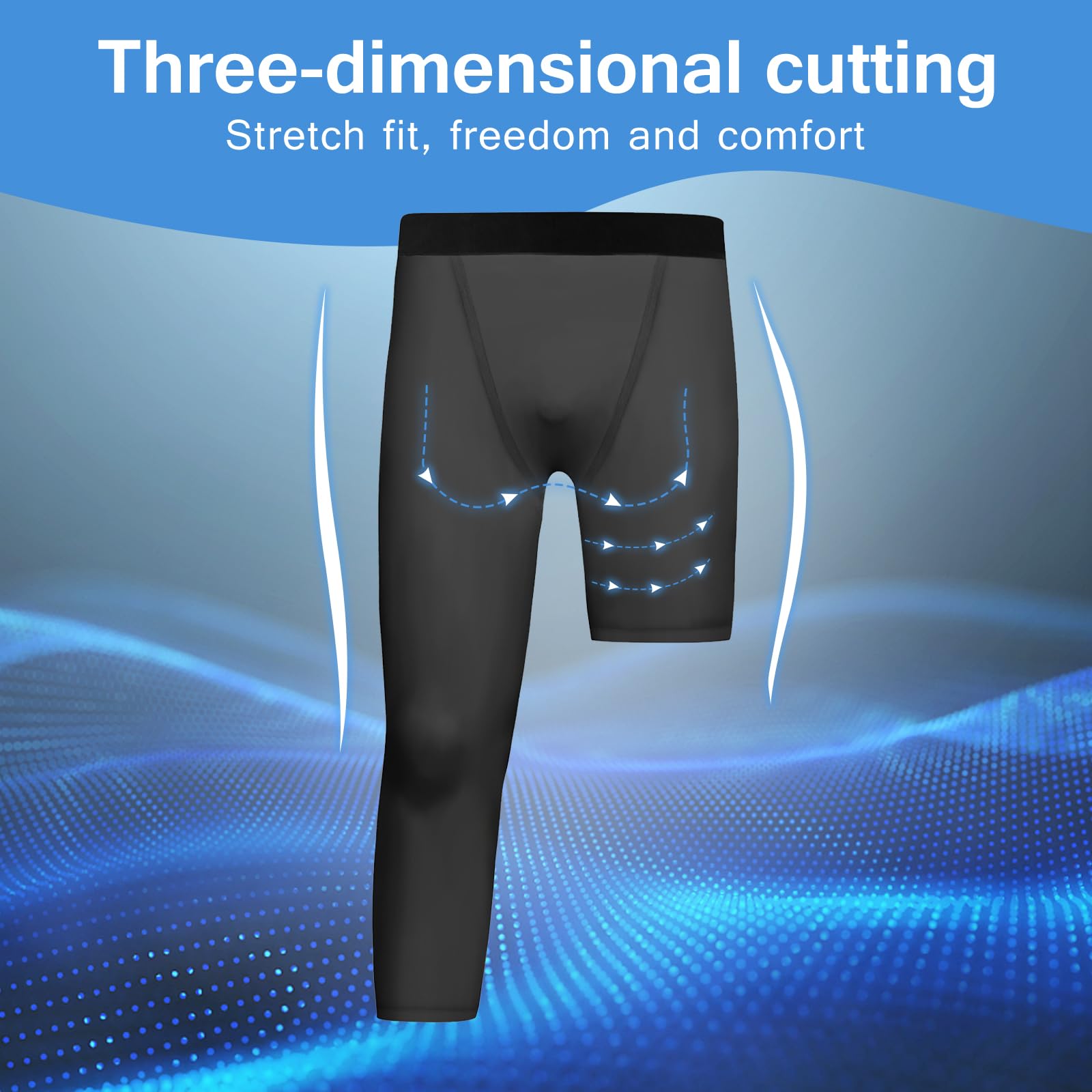 Valcatch 2 impacchettare Pantaloni da Compressione per Ragazzi, 3/4 Capris Una Gamba stringe la Zampa, Strato di Base Atletico per Andare a Basket