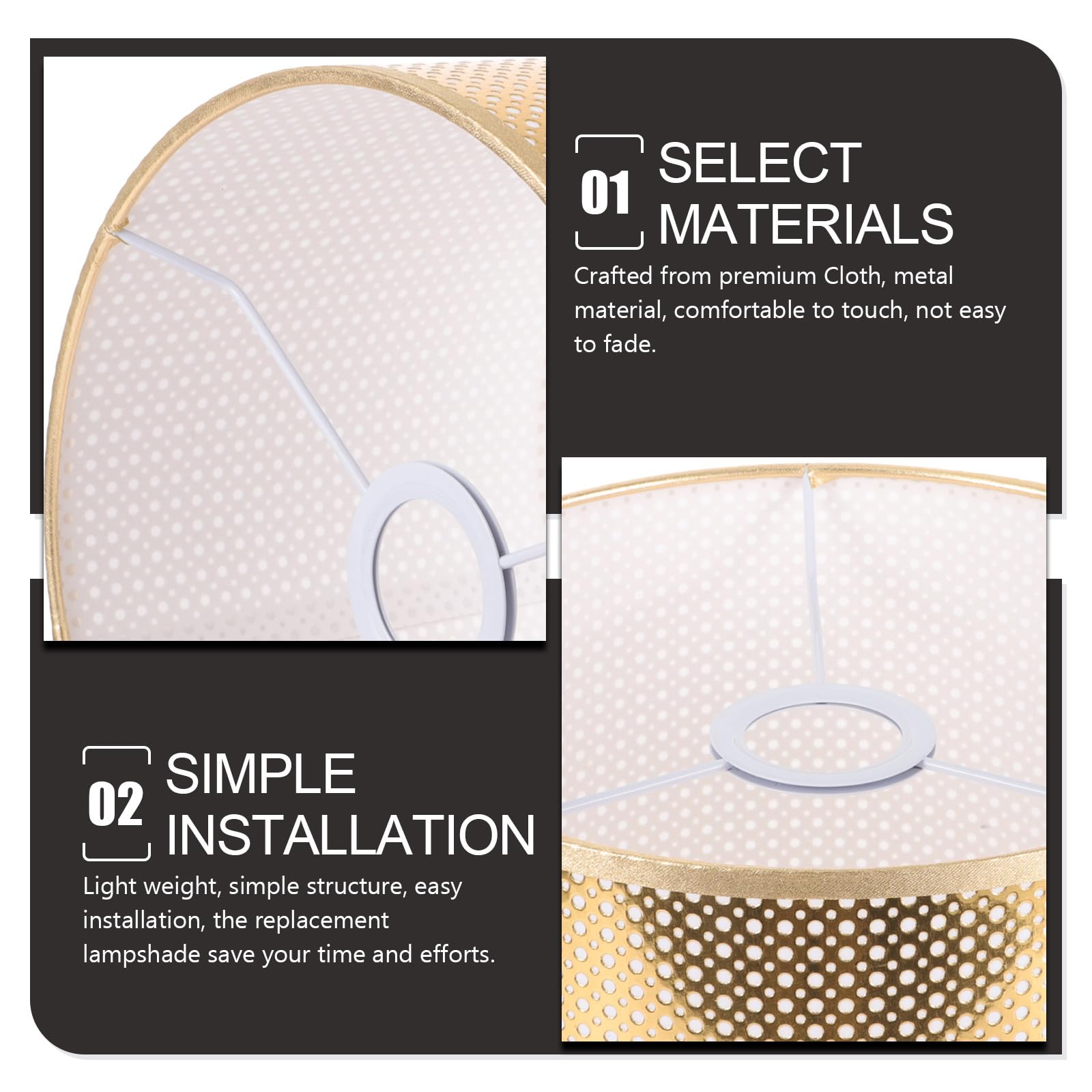 Alipis Paralume da Tavolo Moderno E27 Paralume a Tamburo Ø25 CM X 18 CM Sostituzione per Lampade da Comodino e Lampade da Tavolo per Soggiorno e Camera da Letto