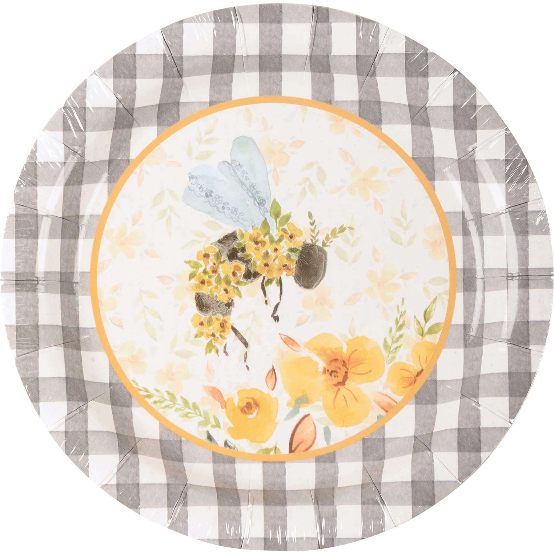 Primitives by Kathy Small Floral Bee Decorative Plate