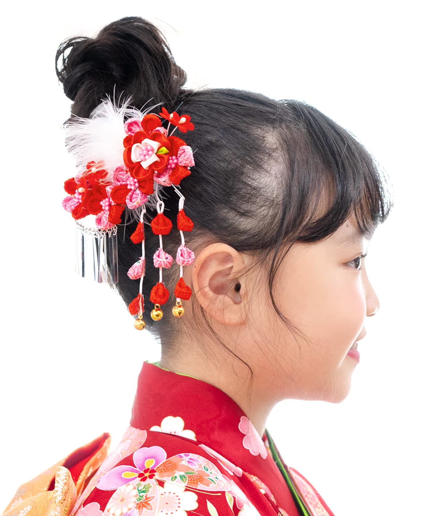 Amazon.co.jp: (ソウビエン) 七五三 髪飾り 3歳 7歳 つまみ細工 2点 