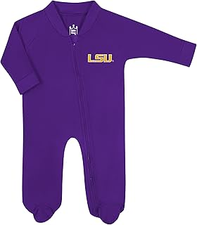 Little King NCAA Long Sleeve Full Zip Footed Romper With Embroidered Team Logo-Sizes 0-3M 3-6M 6-9M