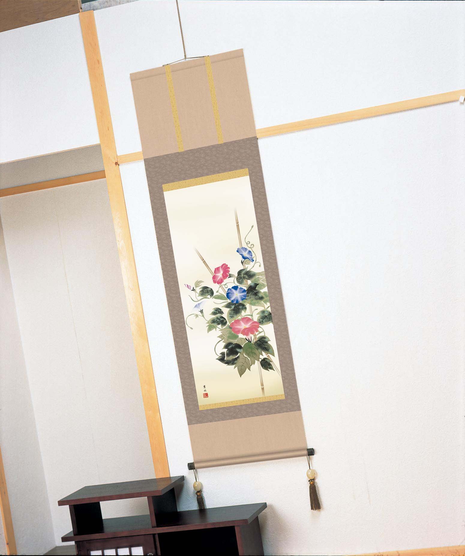 掛軸 初夏美人 朝顔 木箱 美人画 3-31 掛軸 初夏美人 朝顔 木箱 美人画 3-31 - メルカリ