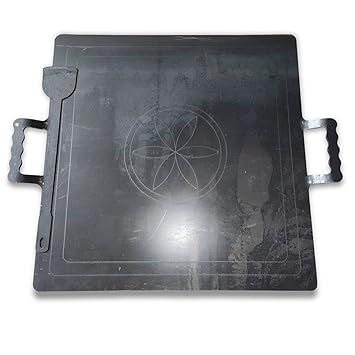 NAAYAGI - Catering Sized - Bigger Square - Pure Iron TAWA,Iron DOSA TAWA, Iron ROTI TAWA - Flat - 18 INCH ? 18 INCH (Black Color)