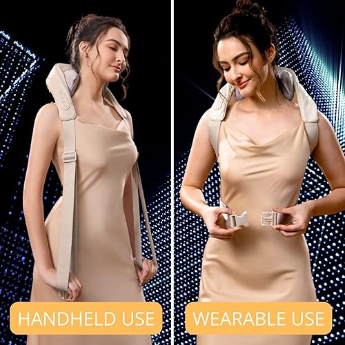 Miniatura 5 de Masajeador de cuello y hombros de lujo con calor, material ecológico, diseño ergonómico, amasamiento profundo para aliviar el dolor, regalo ideal