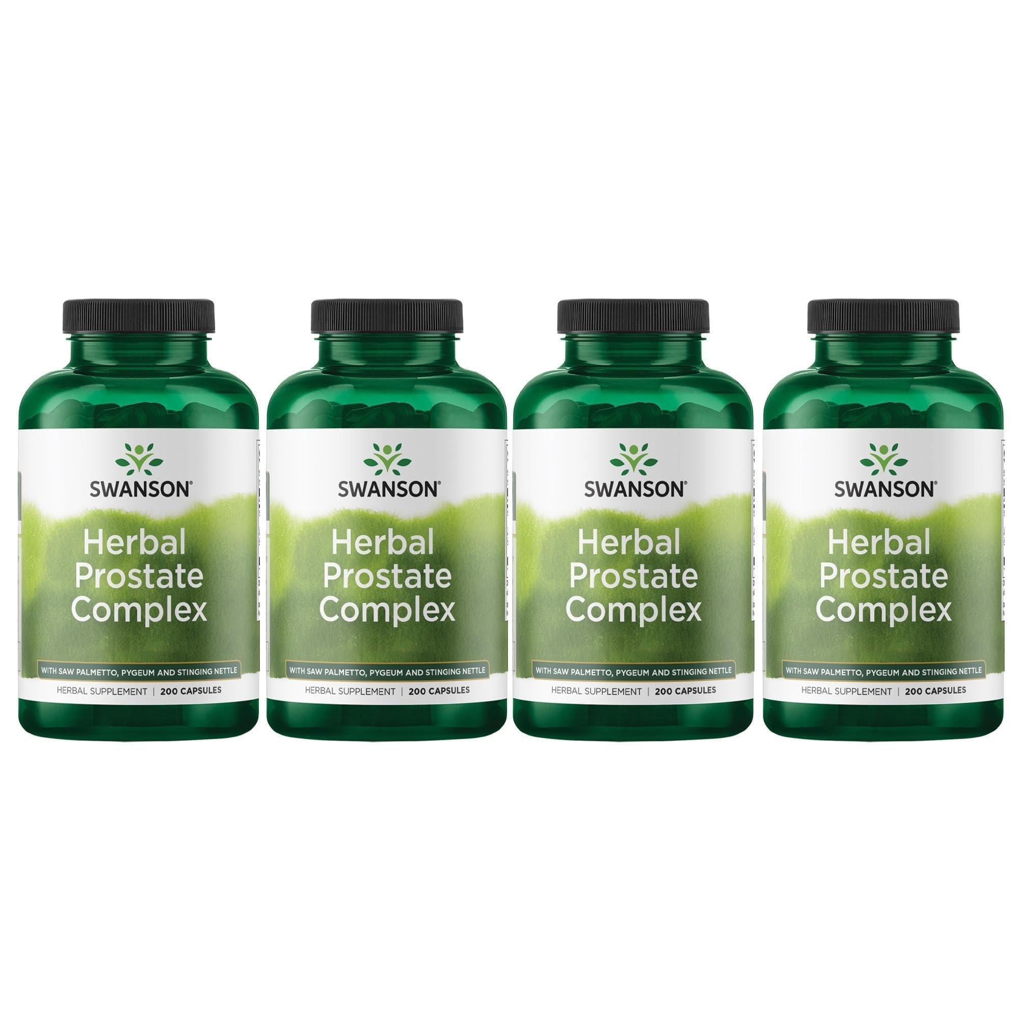 Swanson Herbal Prostate Complex, Men's Supplement, 200 Capsules, 4 Pack 200 Count (Pack of 4)