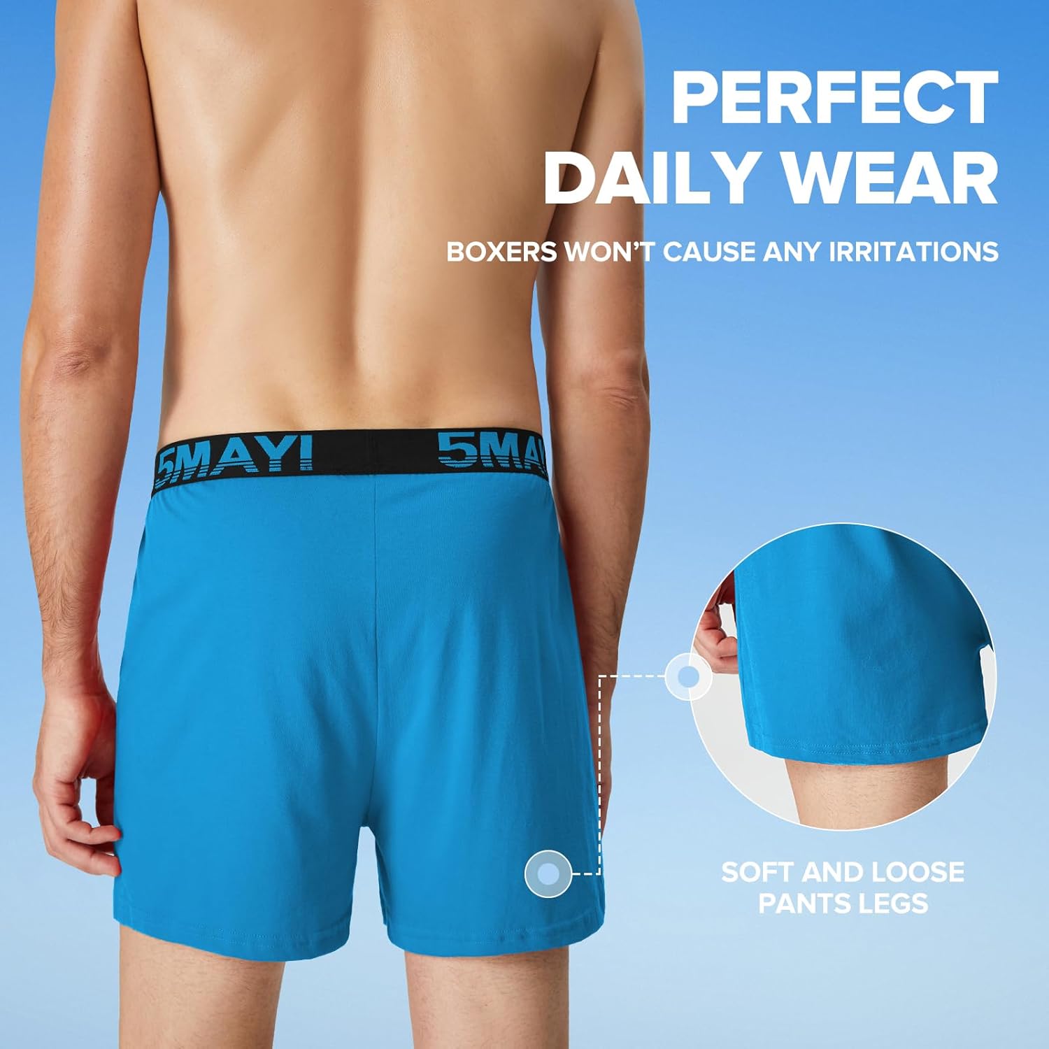 5Mayi Mens Boxers for Men Cotton Men's Underwear Boxer Shorts for Men Pack - Image 4
