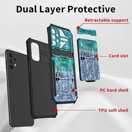 Miniatura 7 de Funda tipo cartera para Samsung Galaxy A23 5G, de doble capa, resistente, a prueba de golpes, con ranura para tarjetas desmontable y función atril,