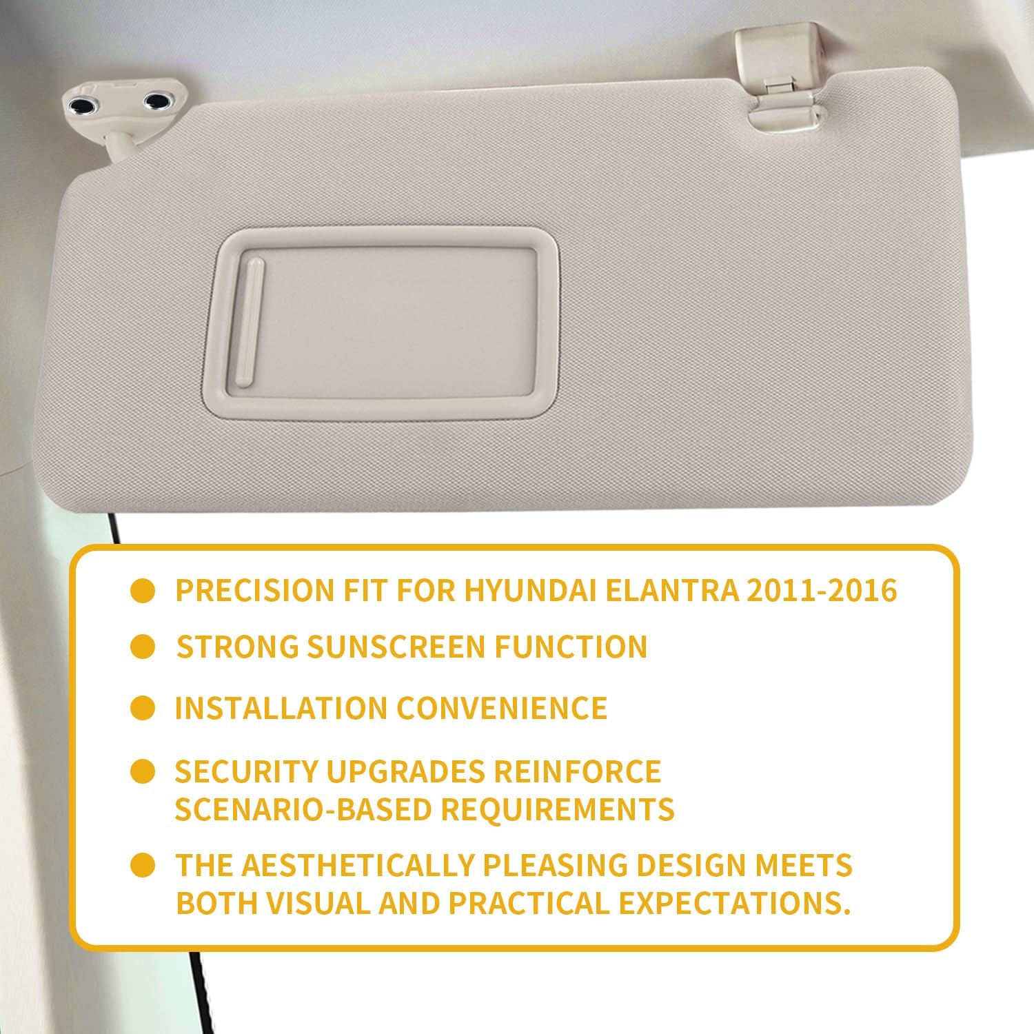 2 Pieces Sun Visor Replacement for Nissan Versa 2007-2012, for Nissan Tiida 2005-2012, Driver & Passenger Side Sunvisor Replacement Kit with Vanity Mirror and Screws, Gray Color Cloth Fabric