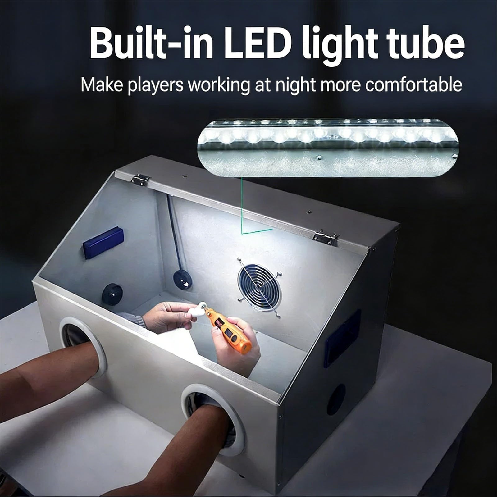 Sandblaster - Aspiratore a LED ad alta resistenza con finestra trasparente per smerigliatura, incisione, lucidatura, foratura e taglio