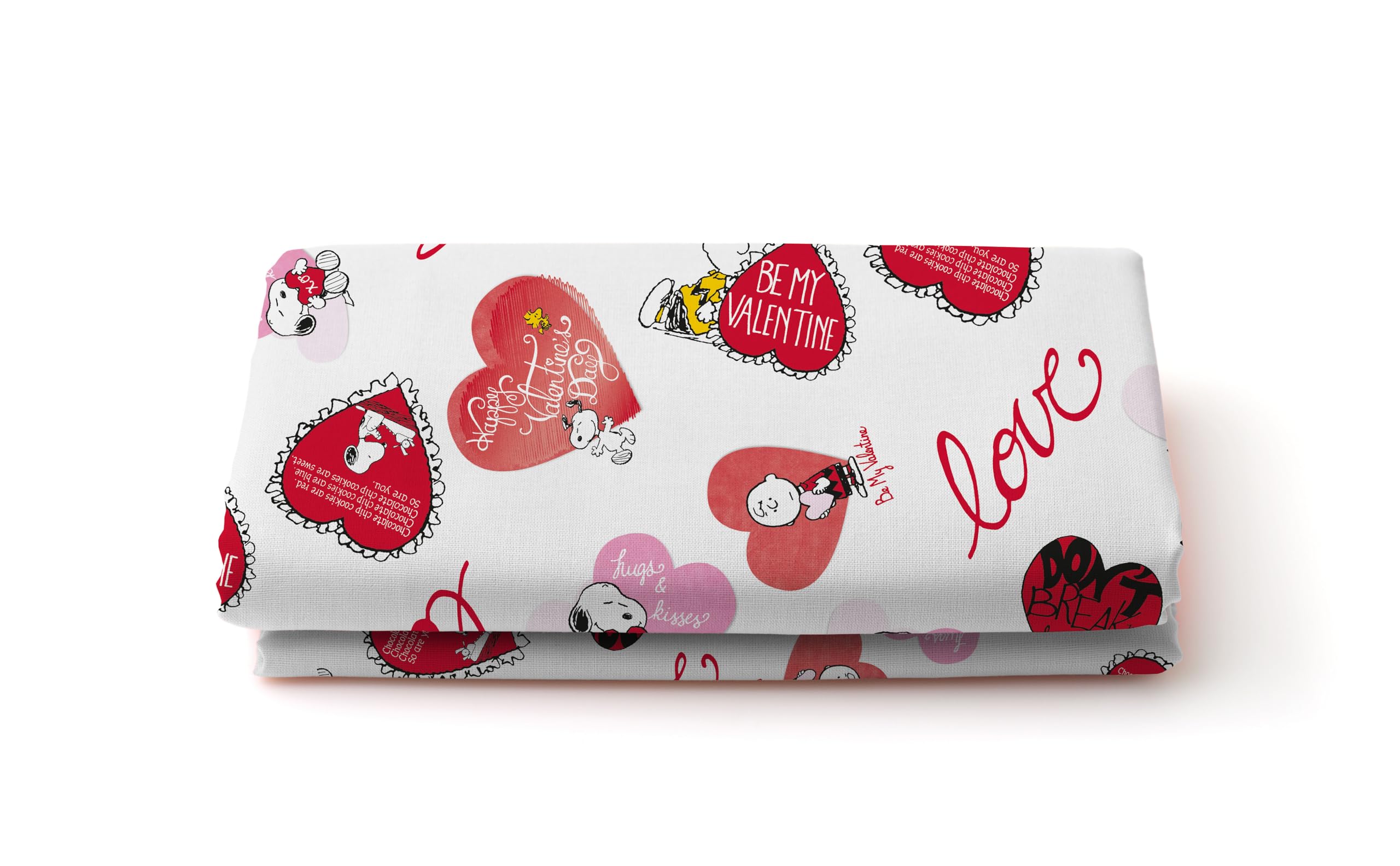 hermet Peanuts, Set Lenzuolo Letto Singolo, Completo Letto Singolo, Lenzuolo Sopra, Lenzuolo Con Angoli, Federa, Cuori, 100% Cotone, Prodotto Ufficiale