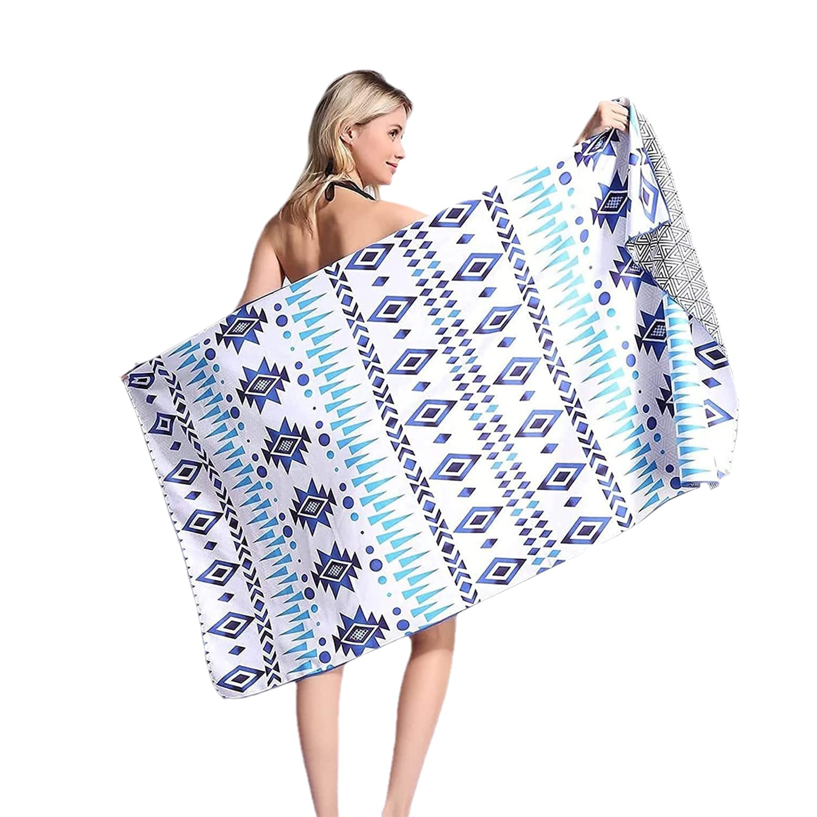 Beach Towel Swimming Sand Free Quick Dry Super Absorbent Oversized Large Lightweight Thin Two Side Printed Pattern Towels Blanket for Travel Pool Swimming Bath Camping Yoga Girls Women Men Adults