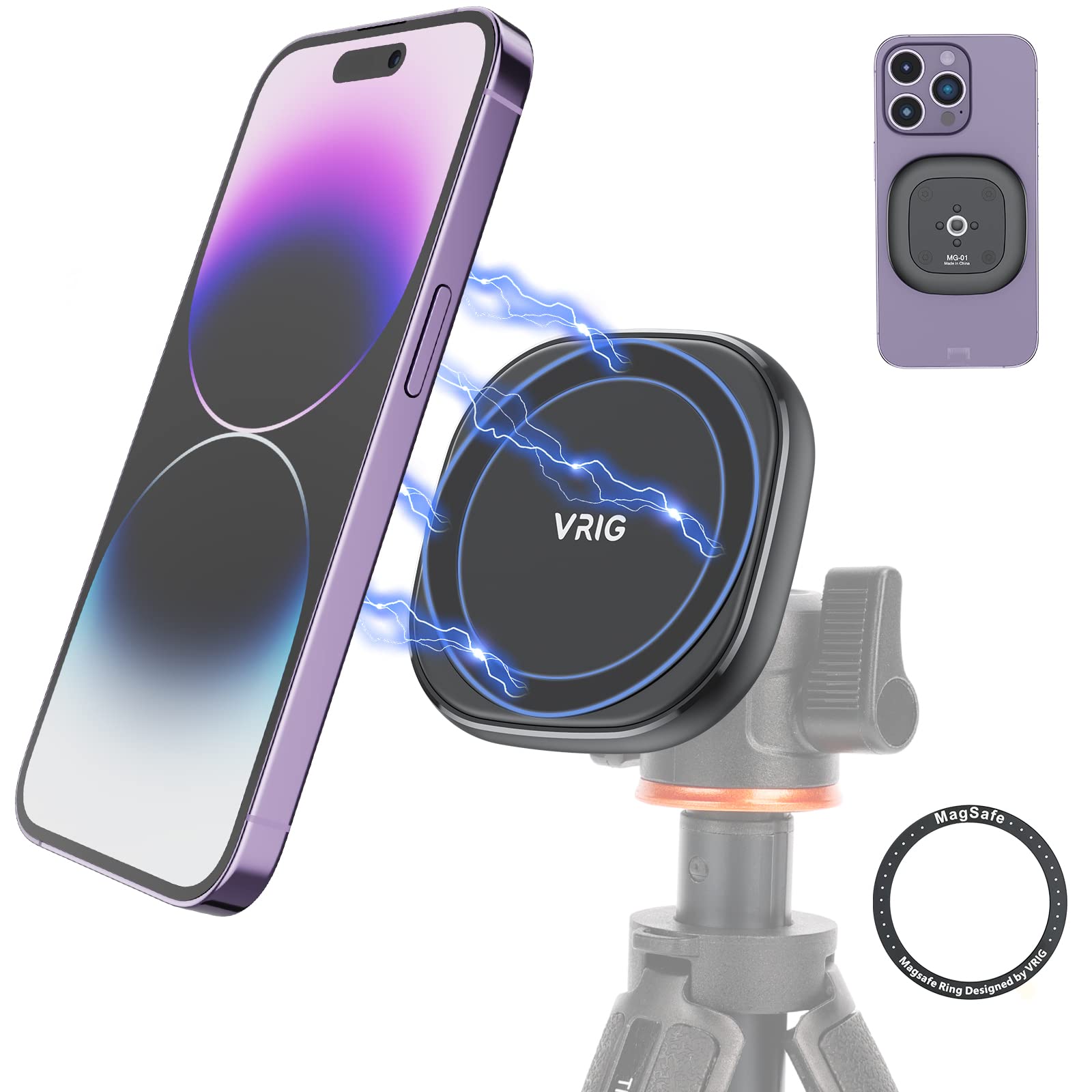 VRIG MG-01 スマホホルダー三脚 magsafe 三脚マウント 磁気マグ…