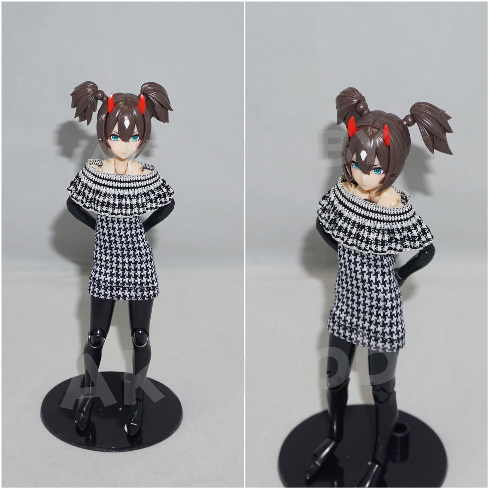 Amazon.co.jp: 1/12 ワンピース 千鳥格子 ハウンドトゥース ドレス AKO