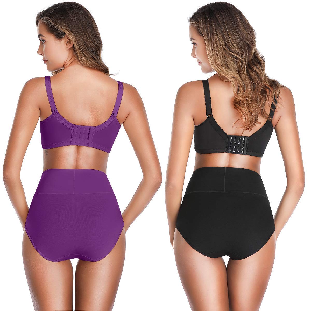 OUENZ Damen-Baumwoll-Unterwäsche, atmungsaktiv, einfarbig, bequem, hohe Taille, weicher Slip für Damen