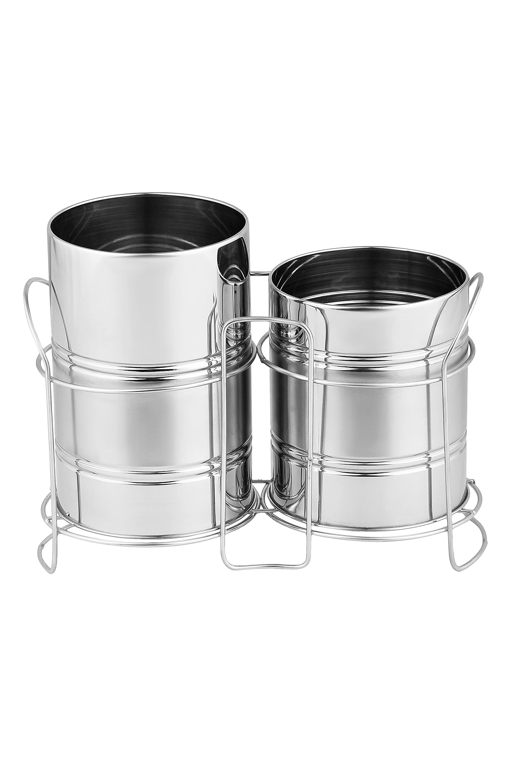 C (DEVICE) Self Draining Tableware Storage Box Spoon Stand, Table Organizer With 2 Sections Spoon, Knife, Fork, Chopstick, Cutlery Holder/Organizer Stand for Kitchen, Dining Table (Desgin 6)