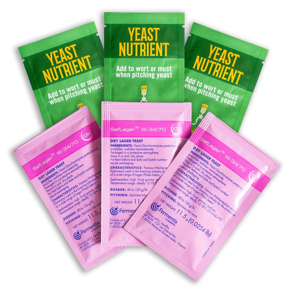 Craft A Brew - SafLager W-34/70 Yeast - German Lager Dry Yeast - For Craft Lagers - Ingredients for Home Brewing - Beer Making Supplies - 3 Pack