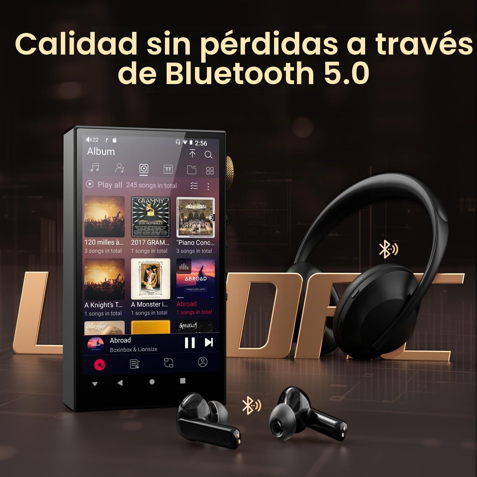 160GB Reproductor Hi-Res, Oilsky Reproductor MP3 HiFi con Bluetooth y WiFi, 4.4mm Balanced, Dual ESS DAC, 4,02'' sin Pérdidas DSD512 Digital Audio Música Player (Negro)