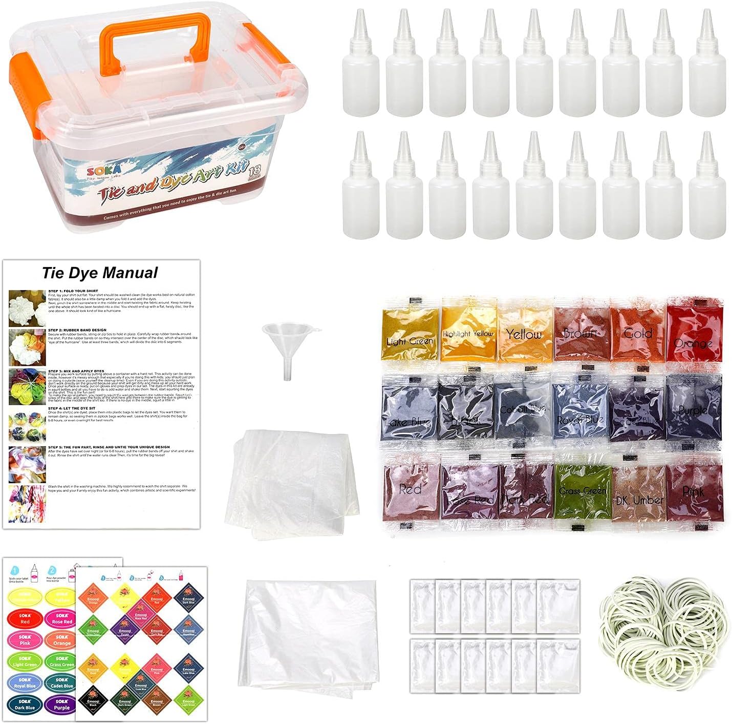 WINSONS Tie Dye Kit of 5 Colours Non Toxic Simple to Use for Homemade