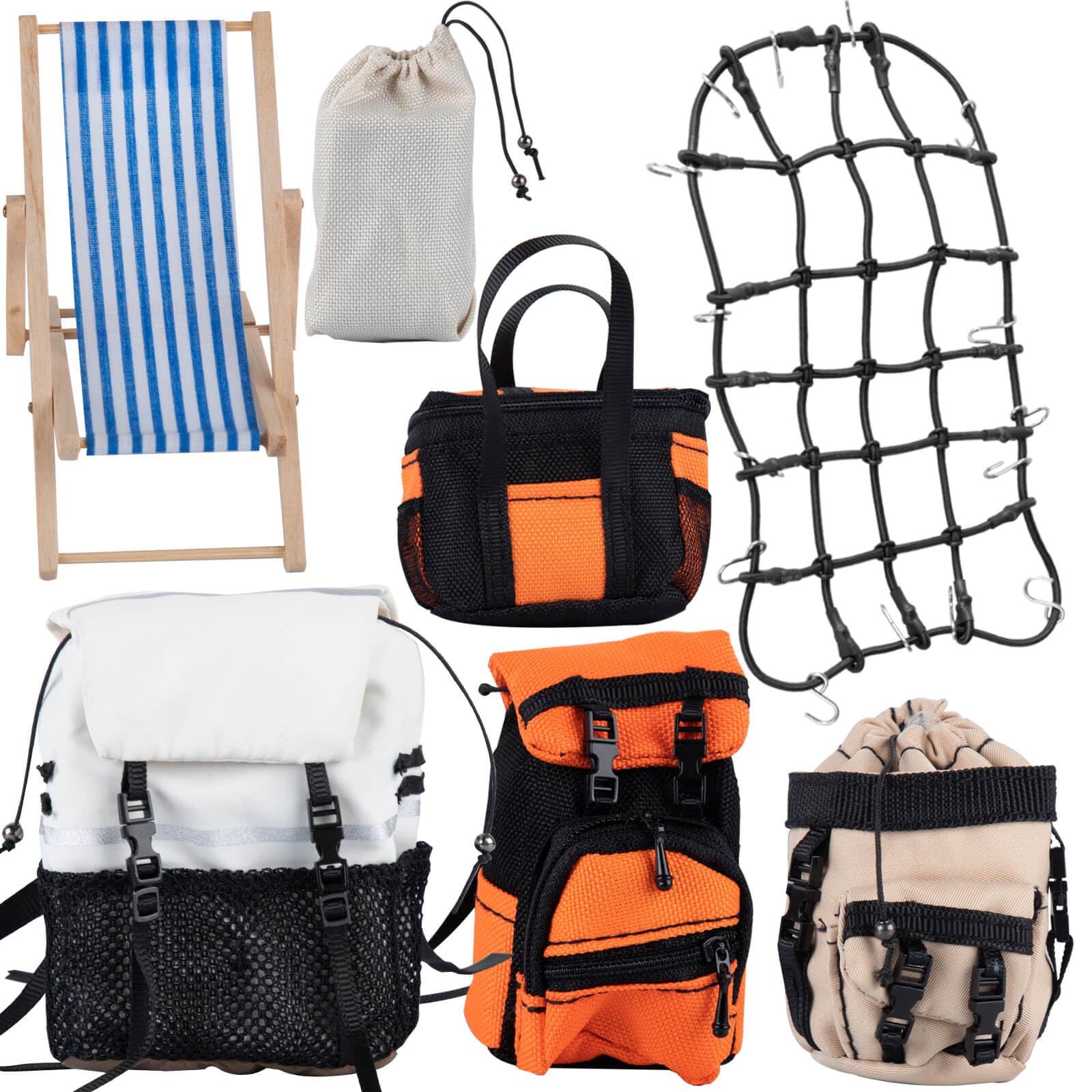 BRCatWPark RC Crawler Car Decoration Upgrades Part for 1/10 Trx4 Trx6 SCX10 GEN 7/GEN 8,Decoration Luggage Net/Package/Luggage,White