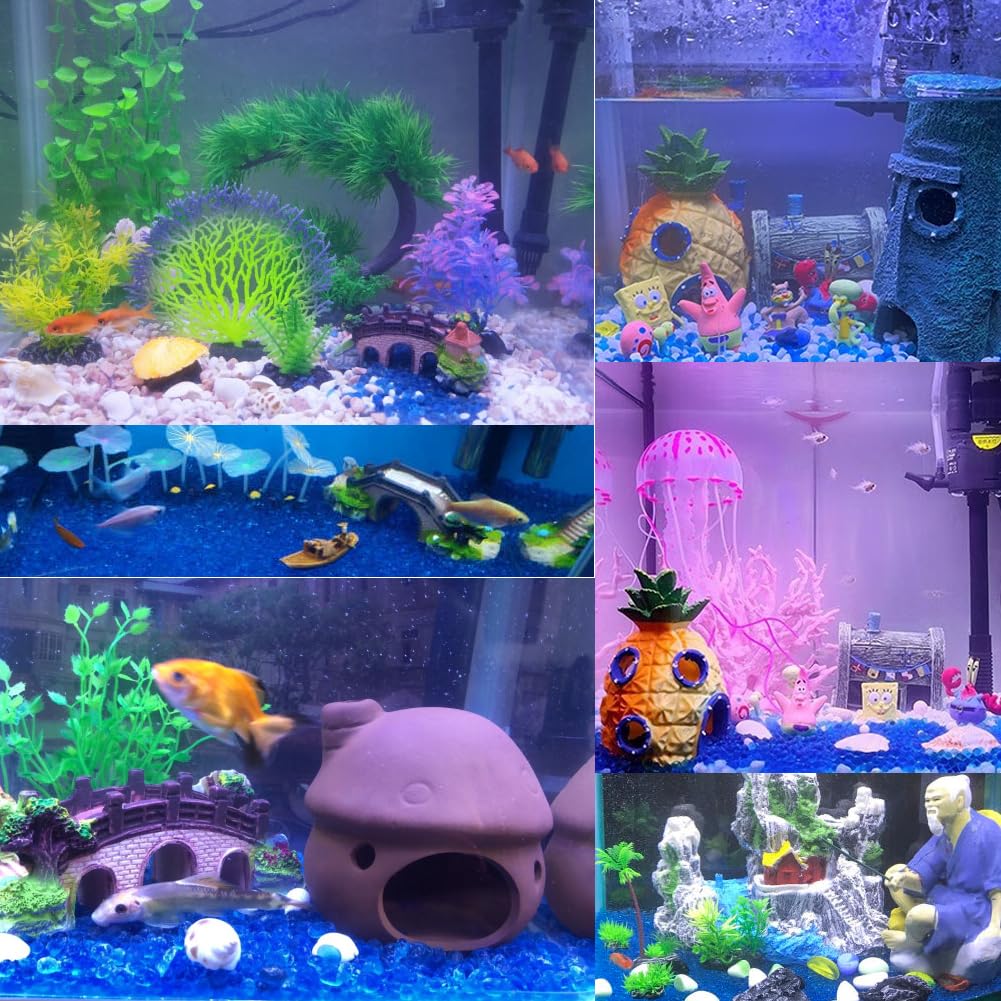 Amazon.co.jp: 0.8 kg ブルー アクアリウム ガラス ストーン