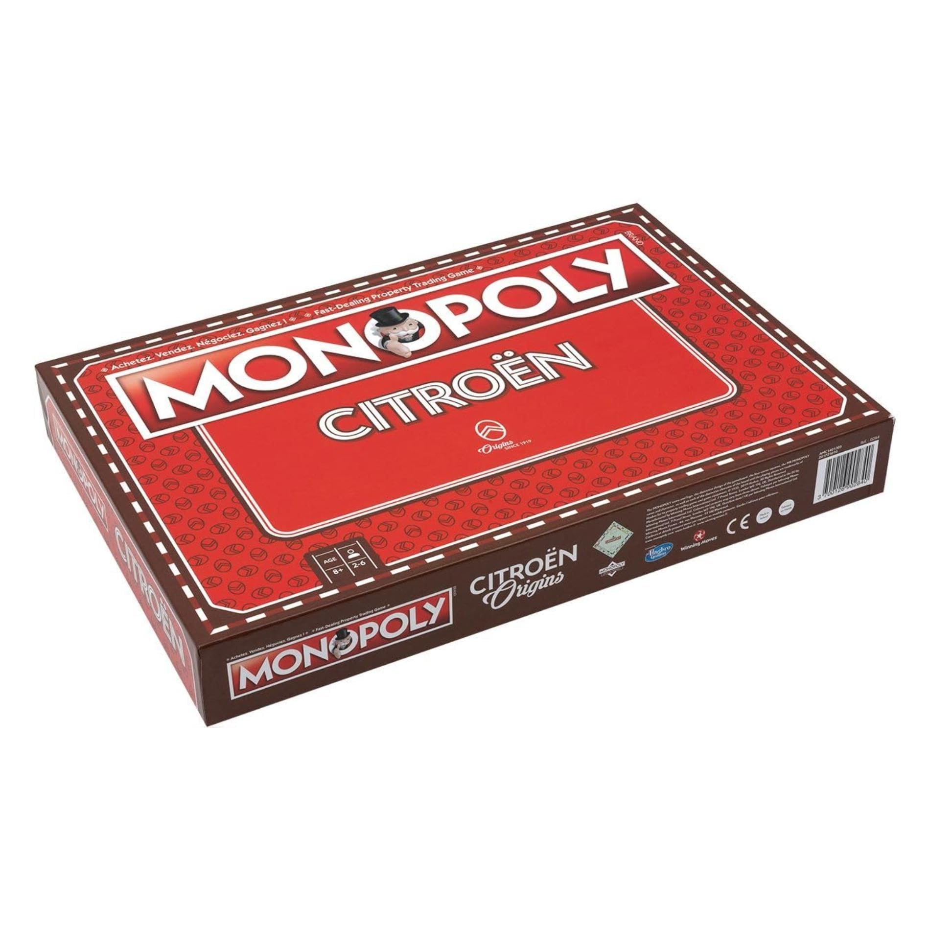 Citroën - Monopoly - Modèle Centenaire Édition Bilingue Français Anglais - Jeu de Société Collector Famille - Idée Cadeau pour Fans de Voitures - Produit Officiel de la Marque