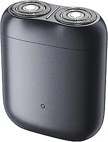 Xiaomi Barbeador elétrico S200, 2 lâminas rotativas, motor de 8000 RPM, partida automática Skin-Touch, IPX7 impermeável, carregamento rápido tipo C, tempo de execução de 60 minutos (Moon Rock Grey)
