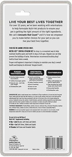 Miniatura 7 de Nutri-Vet Kit de higiene dental para perros con cepillo de dientes, cepillo de dientes de dedos y pasta de dientes enzimática, 2.5 onzas, 5 x 10 x