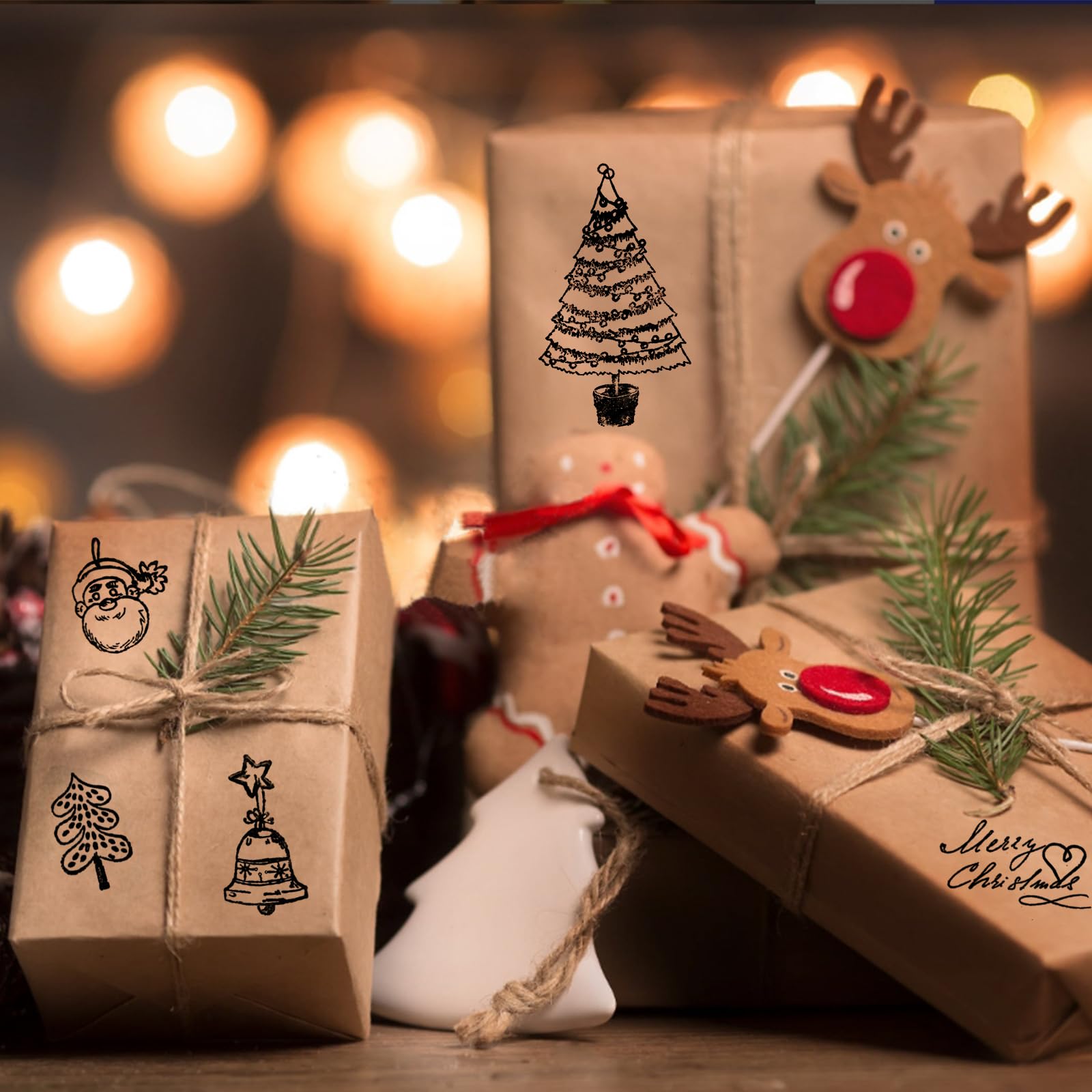 Set Timbri Natale Con Blocco Acrilico - 5 Fogli Silicone Per Fai Da Te - Foto 7